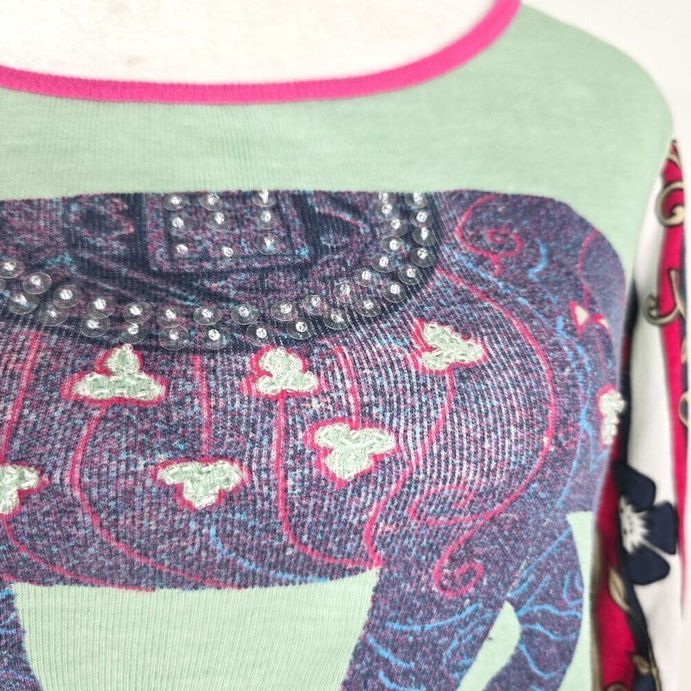 Jane Doe Vintage Y2K 90s Sequined Floral Crop Top Women's M - Picture 3 of 6